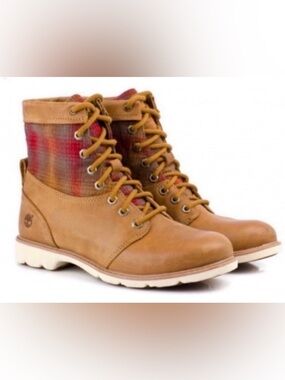 Timberland x Pendleton Bramhall Women’s 9.5 Brown Leather Plaid Flannel Boot